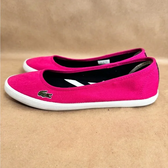 Lacoste Sport Marthe Pink Canvas Slip On Flat Shoe. Size 7.5 - Picture 3 of 6